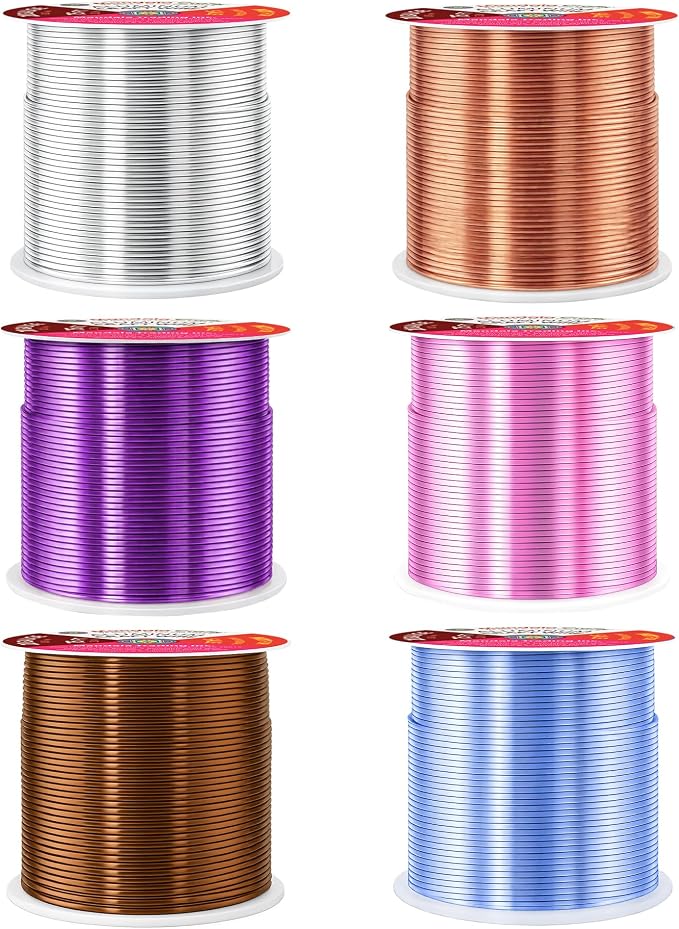 Mandala Crafts 20 GA Blue Pink Brown Assorted Anodized Aluminum Craft Wire | - Image 2