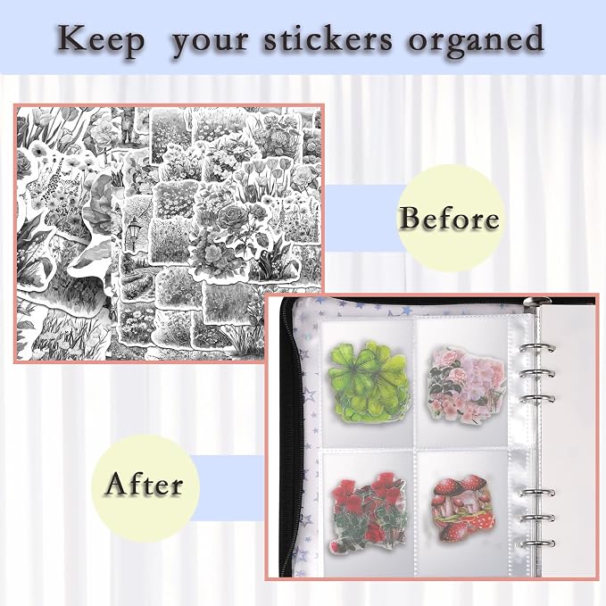 MUDOR 4 in 1 Sticker Storage Organizer, A5 Sticker Collecting Book Album Holder - Image 5