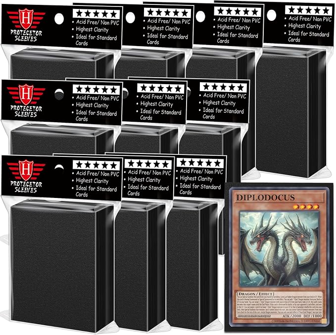 1000 Count Black Matte Card Sleeves by Homthy
