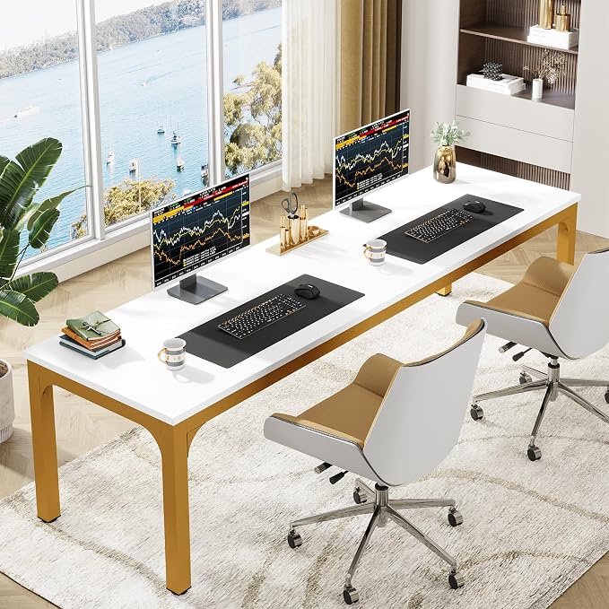 Tribesigns Modern 78.7 Inches Extra Long Computer Desk 2 Person Desk, Double by Unknown