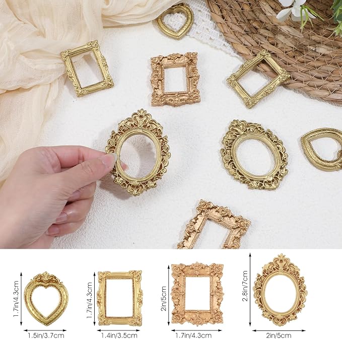 YUXIANLB 8 Pcs Miniature Dollhouse Mirror Set - Image 2