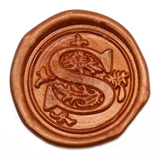 Medieval Initial Alphabet Sealing Wax Stamps, Brass Head Wooden Handle - Image 2