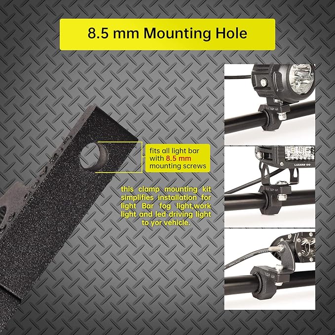 Tubing Clamps-2Pakc,Roll Cage Clamps 0.75inch 0.875inch 1.0inch Light Bar Mounting Bracket Available Diameter Bar (0.75~1.0" Clamp)