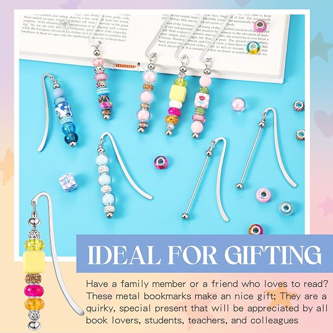 Dunzoom 8 Pcs Beadable Bookmarks DIY Metal Blank Bar Bookmark - Image 6