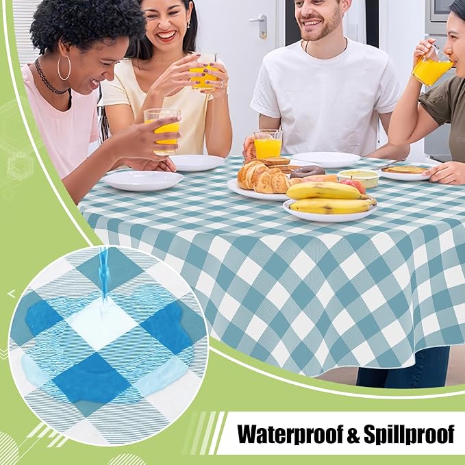 Smiry Plastic Table Cloth, Waterproof Vinyl Tablecloth - Image 2