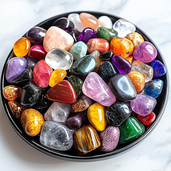Polished Mixed Crystal Chips Set, 0.4 inches, Meditation, Witchcraft and Home by SigMntun