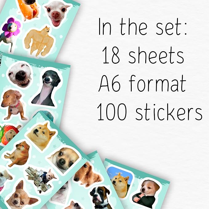 100Pcs Dog Meme Stickers for Water Bottle, Laptop - Image 2