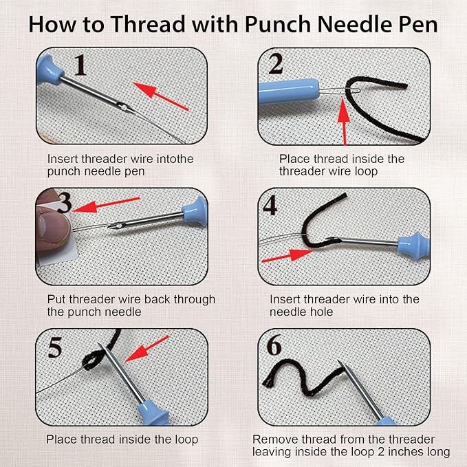 Nuberlic Punch Needle Kit for Beginners Cute Bee Pattern DIY Hoop Embroidery - Image 6