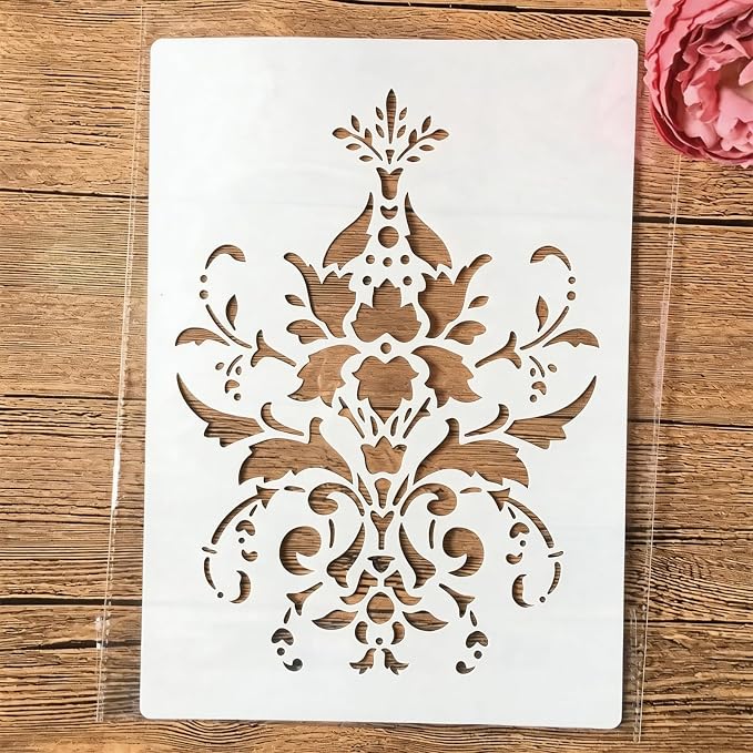 TIAMECH A4 Reusable Damask Stencil by TIAMECH