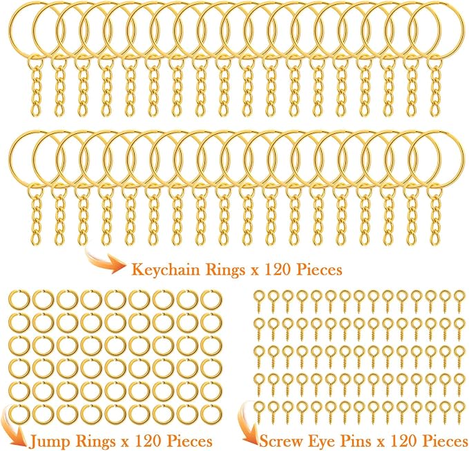 Audab 360Pcs Gold Keychain Bulk - Image 3