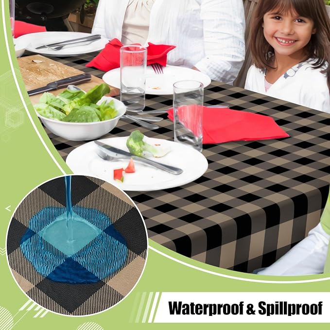 Smiry Rectangle Table Cloth, Waterproof Vinyl Tablecloth - Image 2