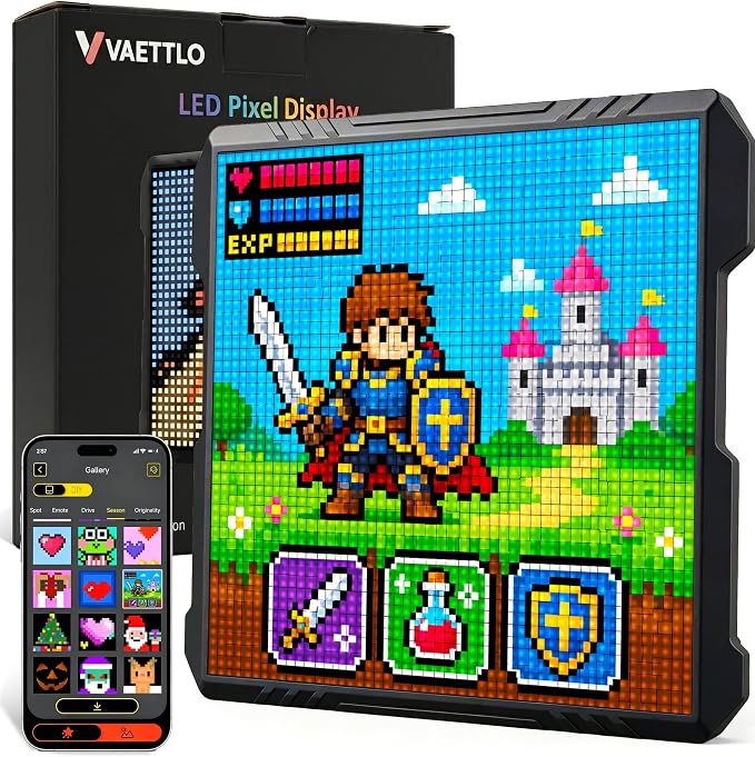 32x32 LED Pixel Art Display, USB Powered Gaming Desk Decor by Unknown