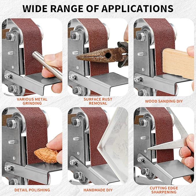 SI FANG 10Pcs Mini Electric Belt Sander Sanding Belts 13 x 1.2inch, Premium Knife Sharpening Aluminum Oxide Abrasive Sanding Belt for Woodworking, Metal Polishing (600 Grit)