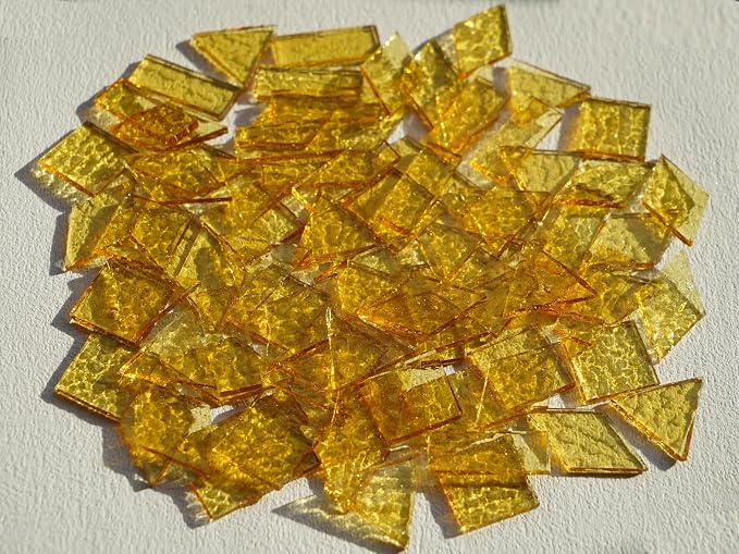 Large Transparent Textured Glass Mosaic Tiles by Unknown