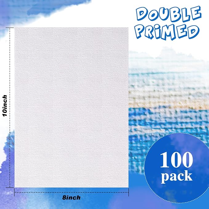 100 Pack Bulk Painting Canvas Panels, Classroom Value Pack Art Canvas, Small - Image 2
