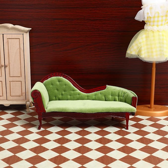 ABOOFAN 1:12 Scale Dollhouse Furniture, Victorian Miniature Couch - Image 6