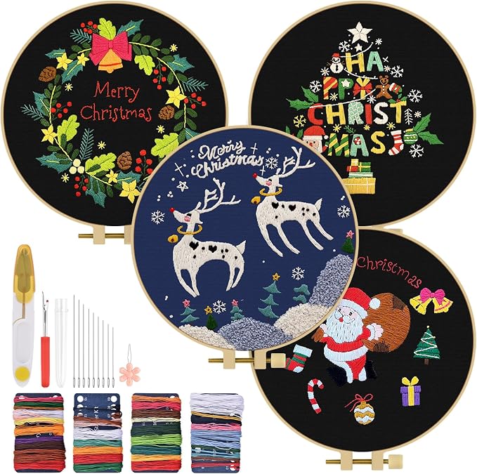 TINDTOP Christmas Embroidery Kit by TINDTOP