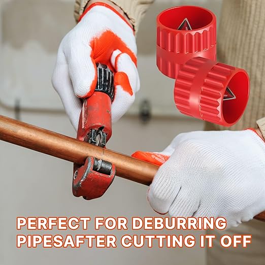 2 Pcs Inner-Outer Reamer Pipe, Deburring Tool for Copper Pipe, Tubing Chamfer Tool, for PVC, PPR, Copper, Brass and Aluminum Pipe (3/16 in. to 1-1/4 in.)