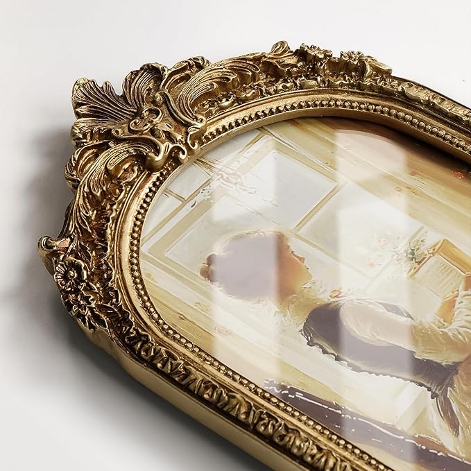 Cuspin 8x10 Picture Frame Vintage Gold Frames, Antique Gold Ornate Resin Photo - Image 4