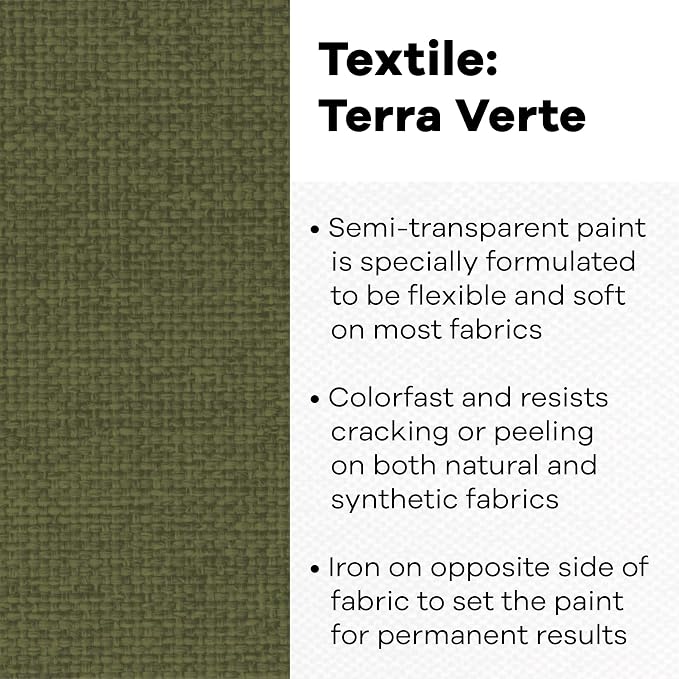 Jacquard Fabric Paint for Clothes - 32 Oz Textile Color - Terre Verte - Leaves - Image 2