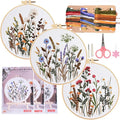 COCOMOX 3 Sets Embroidery Practice Kits, Flower Pattern Embroidery Kit by COCOMOX
