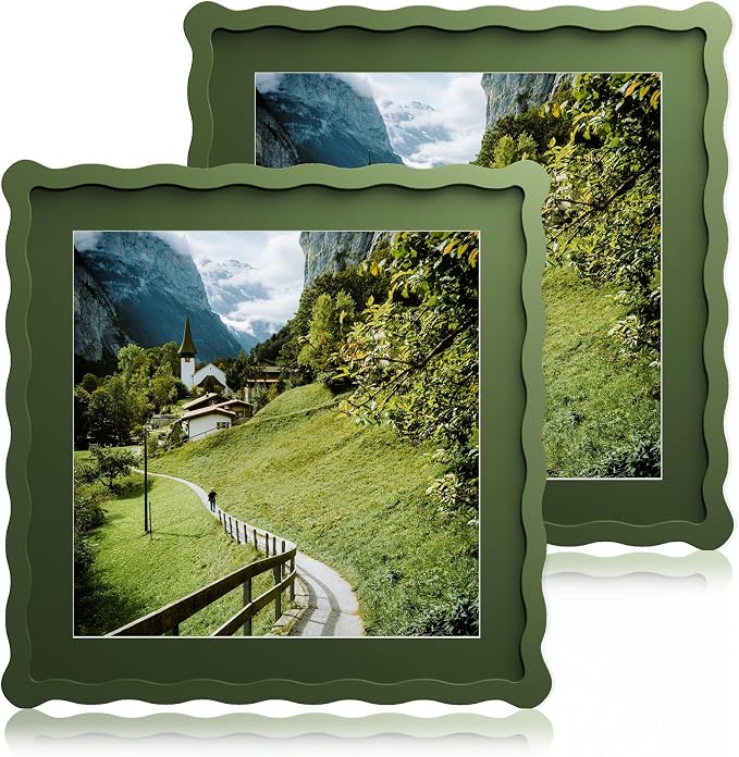 12x12 Wavy Picture Frame With Mat by Unknown