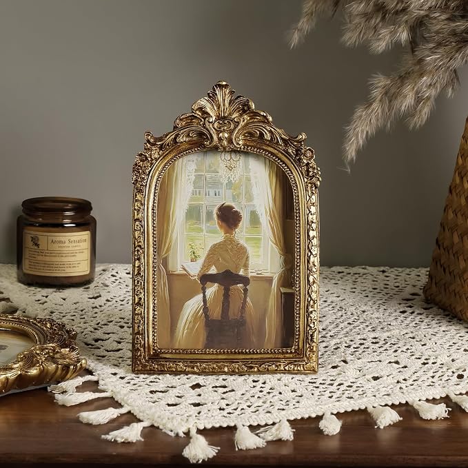 Cuspin 4x6 Vintage Picture Frame Arched Frames, Antique Photo Frame Retro Home - Image 8