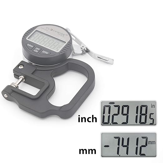 Digital Thickness Gauge, DTNR-0055 0-0.4 inch/10mm, 0.00005"/0.001mm Resolution