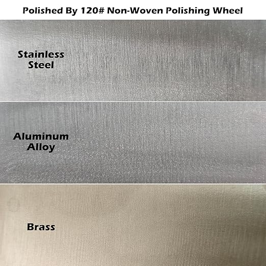 4PC 6 Inch x 2 Section Satin Non Woven Abrasive Polishing Wheel Kit for Bench Grinder, 3/8 Inch Arbor Hole, Includes Each 1PC 80#, 120#, 180# and 320#