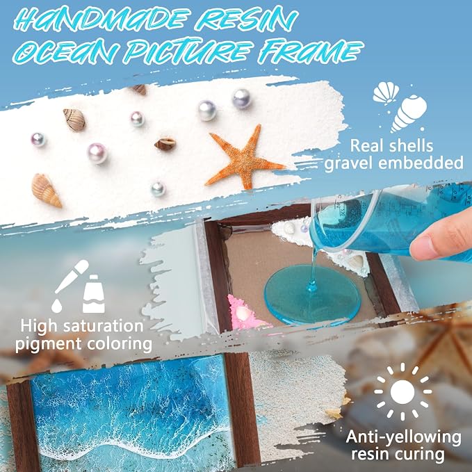 KISREL Ocean Resin Art Kit, Beginner DIY Ocean Painting Full Set of Tools + - Image 4