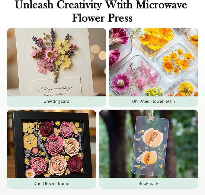 Aboofx Microwave Flower Press Kit, 6.3" Quick Drying Pressed Flower Art Kit - Image 5