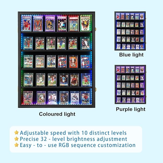 VERANI 35-Card LED Sports Star Card Frame, Lockable Shadow Box - Image 4