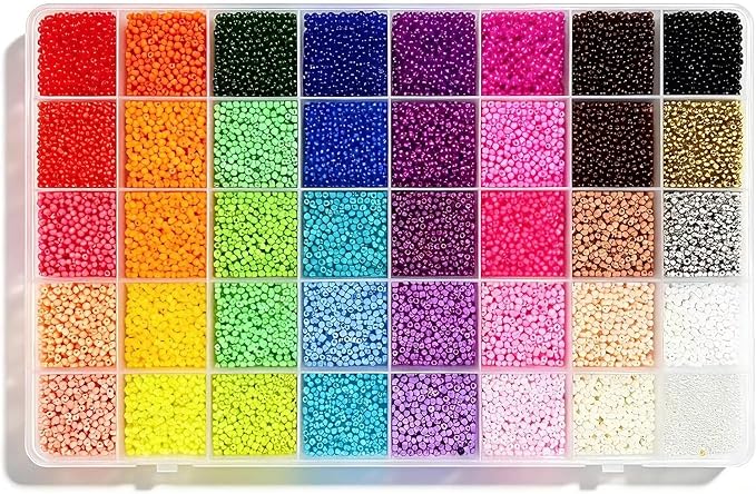 40 Colors 2mm Seed Beads, Craft and Bracelet Making by Unknown
