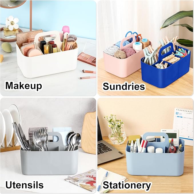 Multiuse Caddy Organizer with Handle, Portable Plastic Tote Bin - Image 2