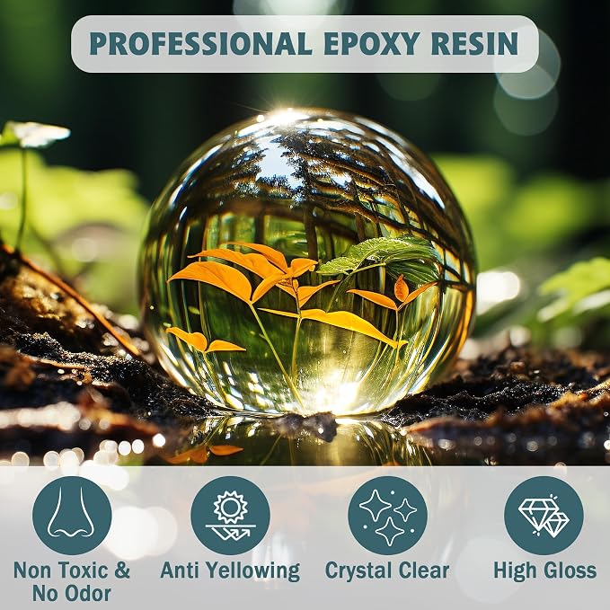 IGaiety Epoxy Resin 32 OZ, Epoxy Resin Kit, Crystal Clear Resin Not Yellowing - Image 4
