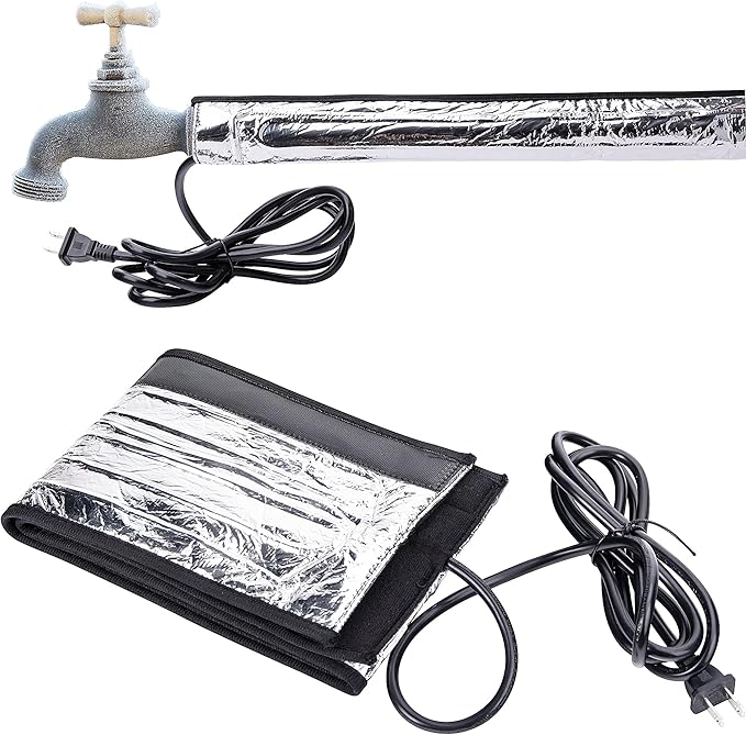 codree Water Pipe Heat Blanket - 38.5" x 6" Water Pipe Heat Tape - Aluminum Foil Freeze Protection Heating Cable for Metal & Plastic Pipes, 110V, Max Temperature 60˚