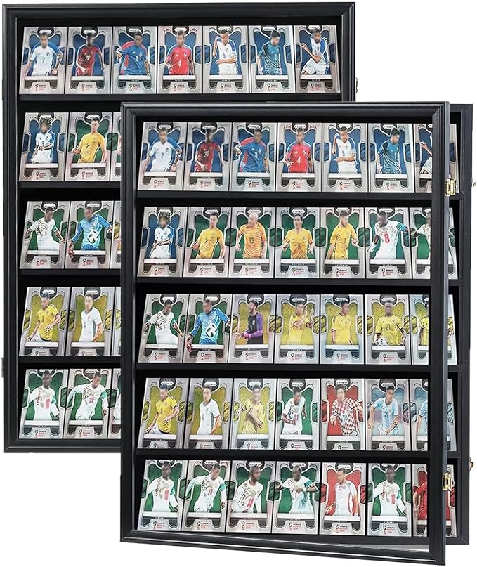 35 Graded Sports Card Display Case 2 Pack- Baseball Card Display Frame by Temgee