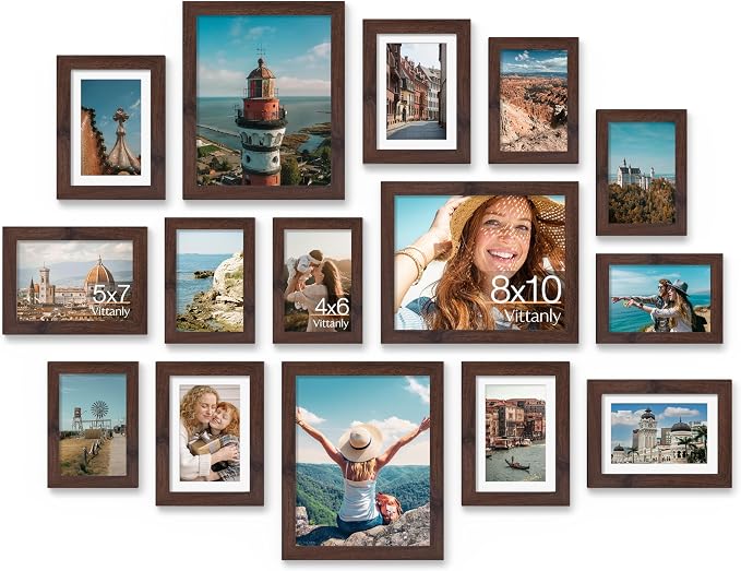 Vittanly 15 Pack Picture Frames Collage Wall Decor by Vittanly