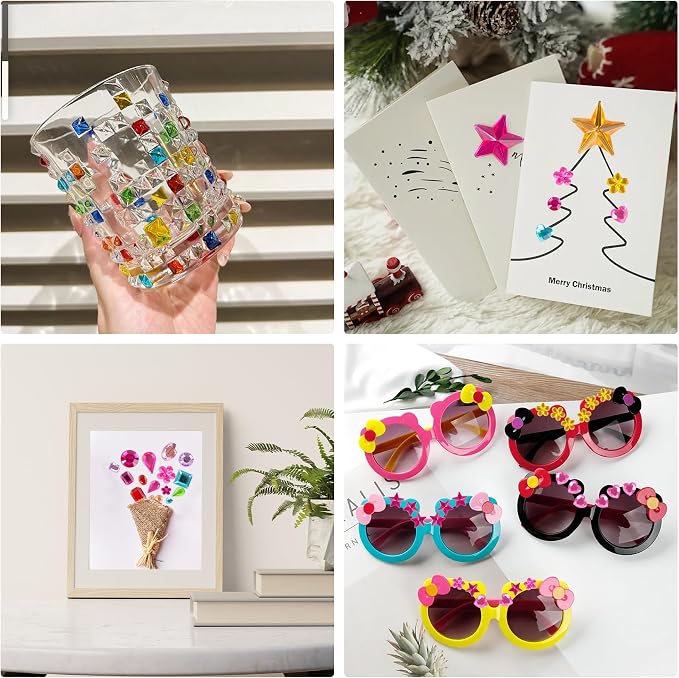 1200+pcs 6~15mm Self-Adhesive Gem Stickers Various Shapes and Colors - Image 7