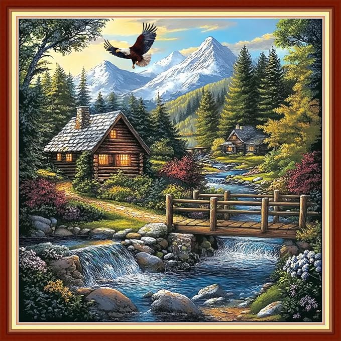 Joyhoor Cross Stitch Kits for Beginners Stamped Cross-Stitch Supplies by JoyhoorCrossStitchKits