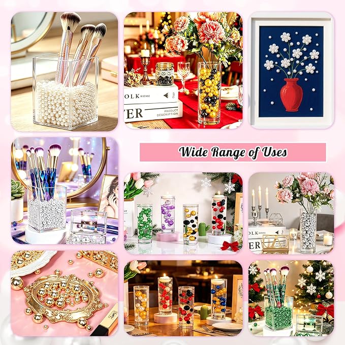 2000PCS Pearls for Crafting, Sliver No Hole Beads for Centerpieces Vases - Image 6