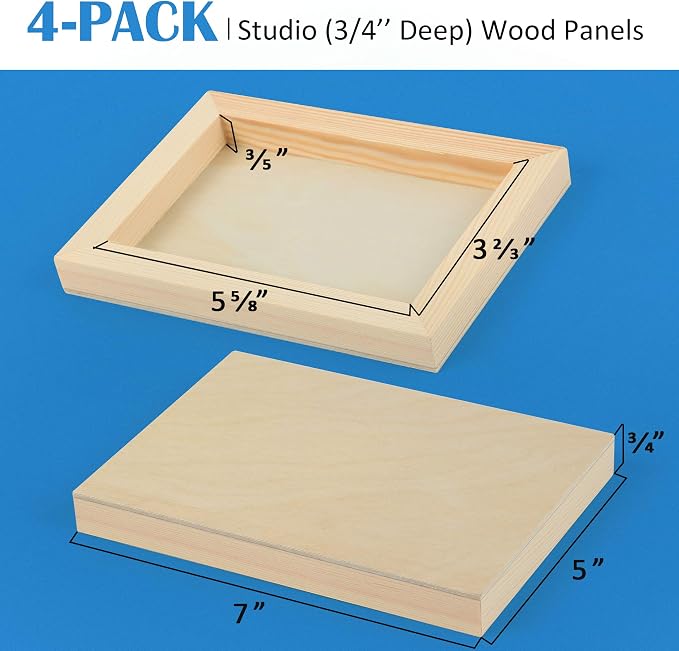 Falling in Art 4 Pack 5x7’’ Unfinished Birch Wood Panels Kit - Image 4