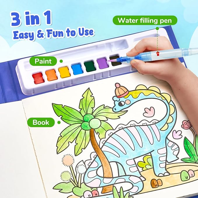 JoyCat Paint with Water Coloring Books & Shimmer Art | Art & Craft Activity - Image 3