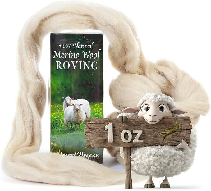 100% Natural Merino Wool Roving by DesertBreezeDistributing