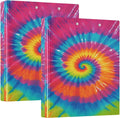 Tie Dye Round Ring Binders 1.5 Inch Rainbow 3 Ring Clipboard Binder by Wamika