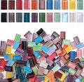 LITMIND 1.1LB Striped Crystal Glass Mosaic Tiles – Rectangle Mix Assorted Colors by LITMIND