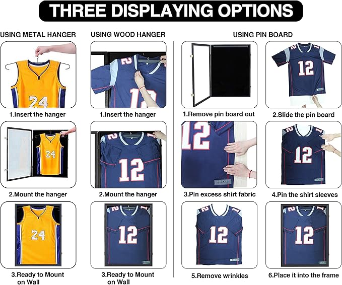 IHEIPYE Jersey Display Frame Case Lockable, Large Sport Jersey Shadow Box - Image 5