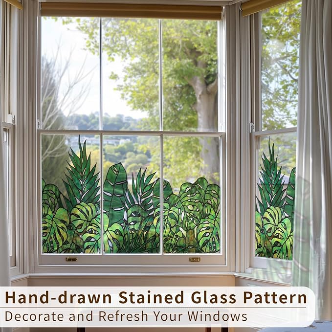 Original Hand Drawn Window Cling Film Stained Glass Border - Image 2