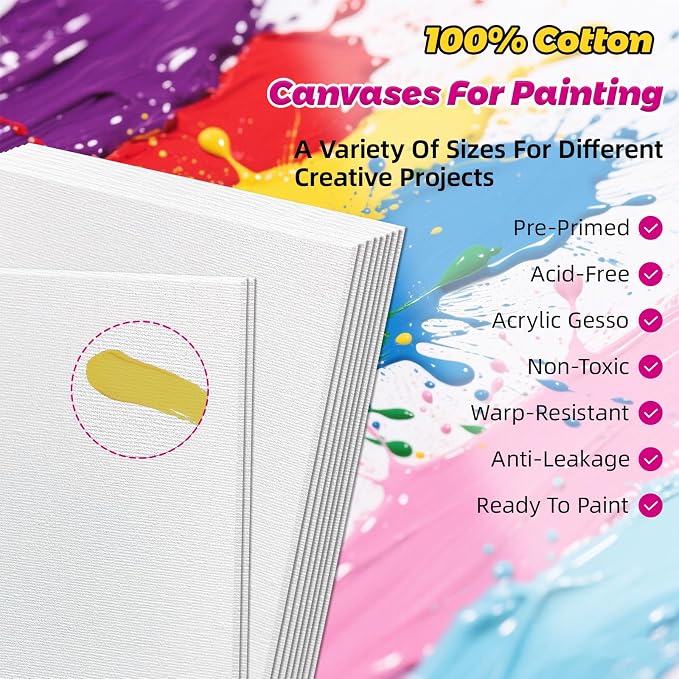 10 Pack 12"x16" Canvas Panels 100% Cotton - Image 3