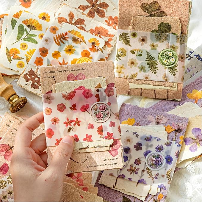120Pcs Floral Textured Scrapbook Paper - Image 7